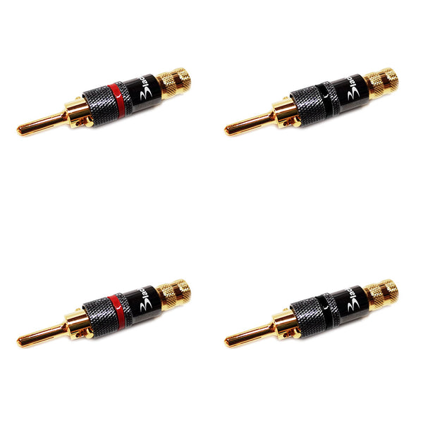 Gold Plated 4mm Locking Plug Pack Of Four