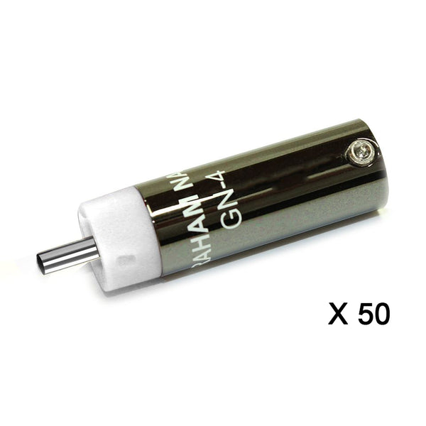GN-4 Rhodium RCA Plug White (50 Pack)