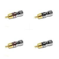 Gold Plated Hourglass RCA Pack Of 4 - 2 x Red and 2 x Black