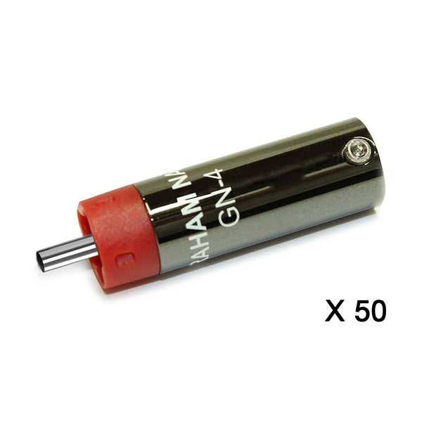 GN-4 Rhodium RCA Plug Red (50 Pack)
